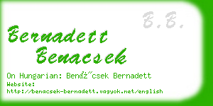 bernadett benacsek business card